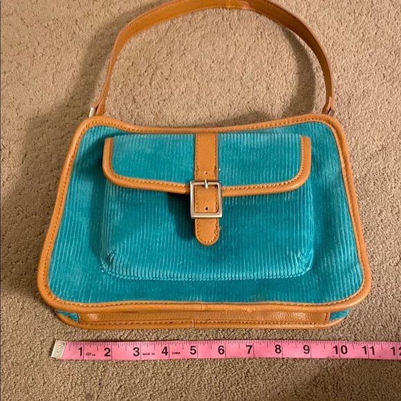 Bath & Body Works Tan and Turquoise Handbag with Corduroy Fabric - Picture 13 of 15